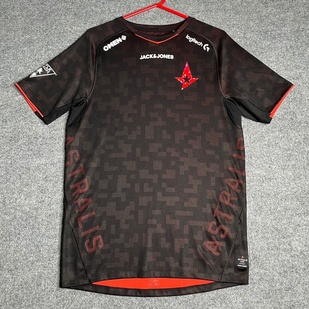 Jack & Jones Astralis eSports Jersey Mens Large Black Red Camo Performance